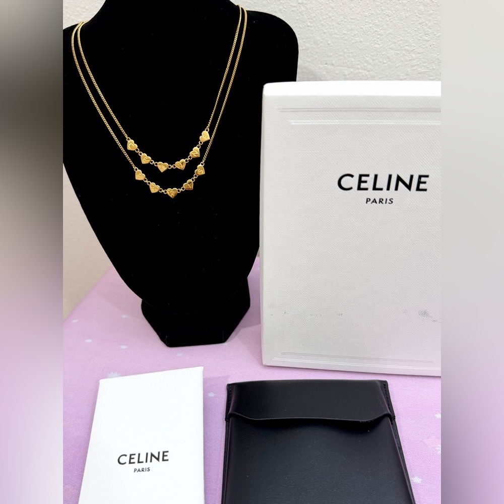 💖SOLD💖Celine Double Layer Gold Heart Necklace